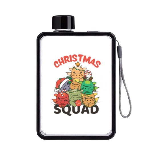 Dragon Christmas Tree Christmas Squad Dragon Flat Water Bottles