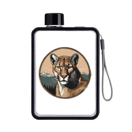 Mountain Lion Cougar Flat Water Bottles
