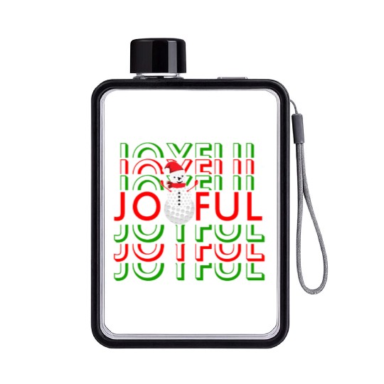 Golf Christmas Snowman Joyful Golf Lover Flat Water Bottles