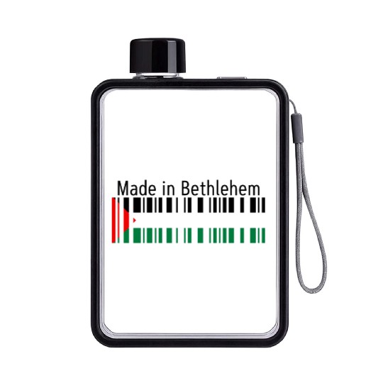 Made in Bethlehem Barcode Palestine Flag for Pales Flat Water Bottles