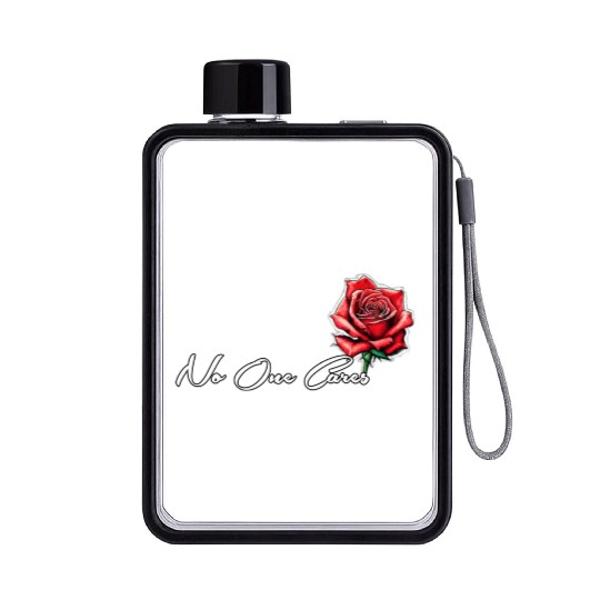 No One Cares Merch Flat Water Bottles