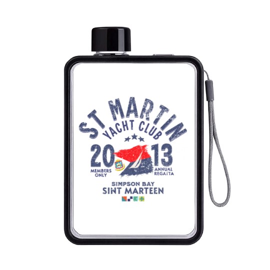 St Martin Yacht club blc Copy Flat Water Bottles