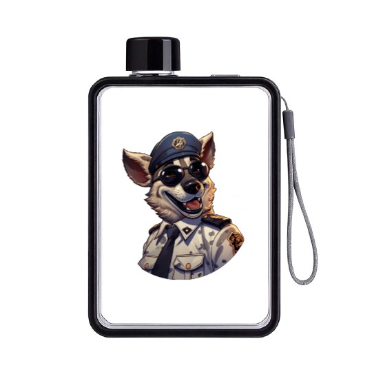 Police hyena Flat Water Bottles
