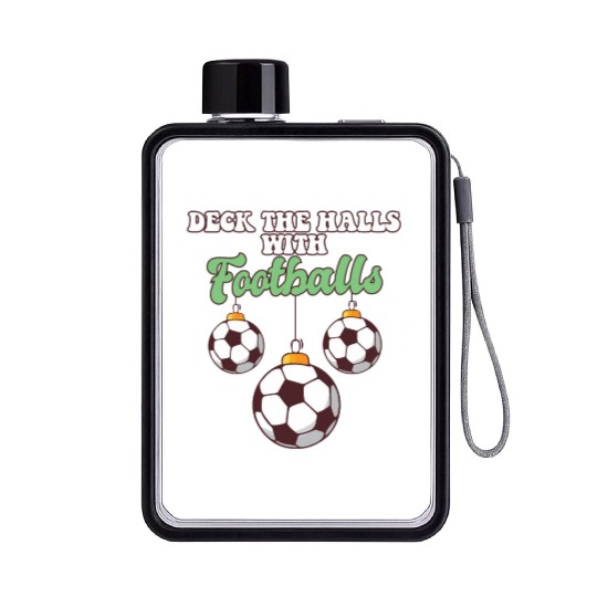 Football Player Coach Christmas Balls Deck The Flat Water Bottles