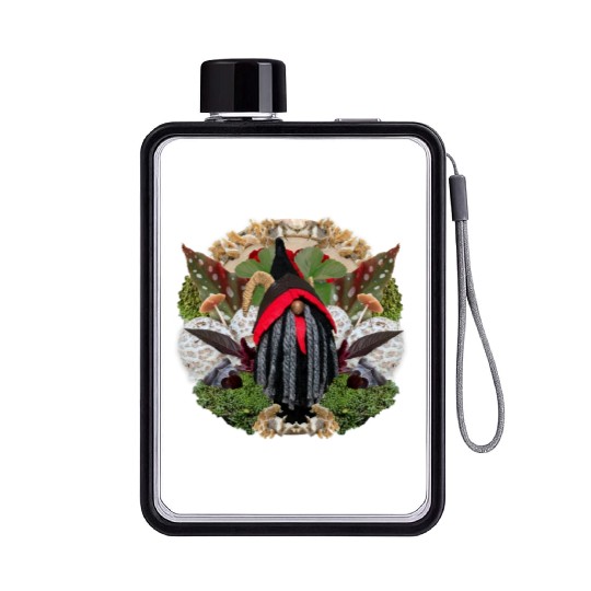 Krampus in Nature Flat Water Bottles