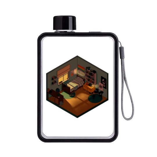 Heartstopper isometric bedroom Flat Water Bottles