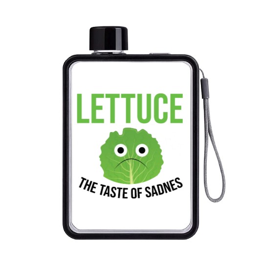 Lettuce The Taste of Sadness Funny Vegan Green FF Band Flat Water Bottles