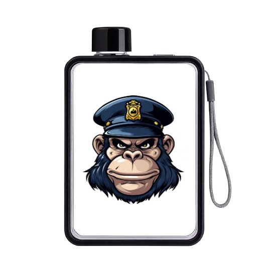Monkey policeman Flat Water Bottles
