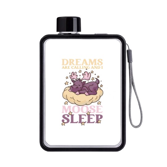 Dreams Are Calling Youth Cute Moose Flat Water Bottles