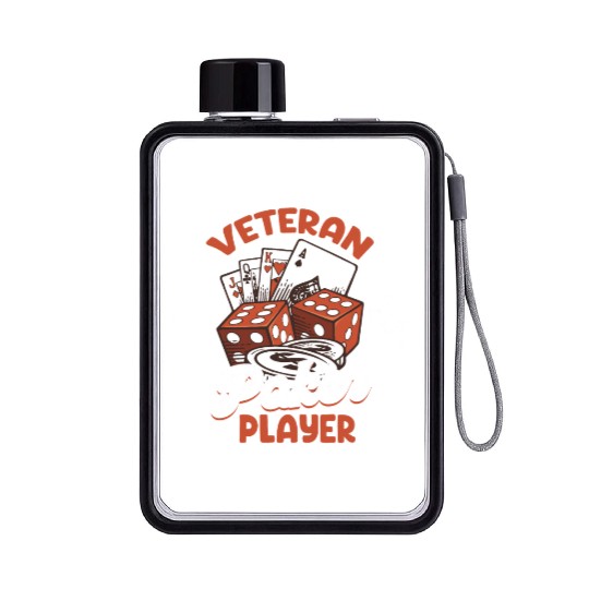 Veteran Poker Player Holdem Dealer Blackjack Flat Water Bottles