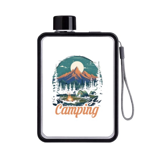 Forest nature trekking adventure Flat Water Bottles