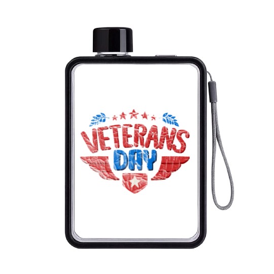 Happy Veteran Day Flat Water Bottles US Army Veteran