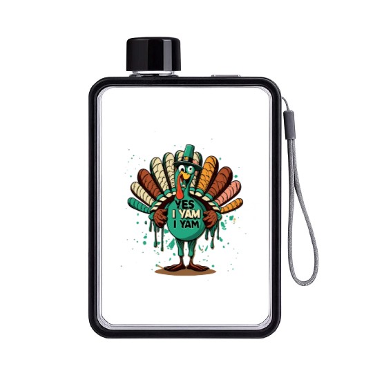 Thanksgiving Yes I Yam Funny Couple Flat Water Bottles