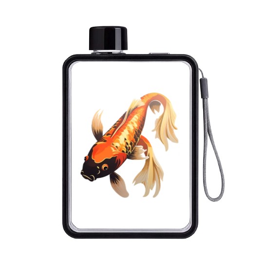Koi Fish Japanese Carp Pond Flat Water Bottles