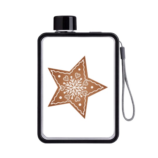 beautiful gingerbread star for Christmas Flat Water Bottles