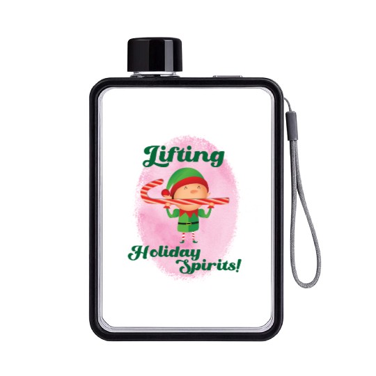 Muscle Elf -Christmas Spirit Workout Flat Water Bottles