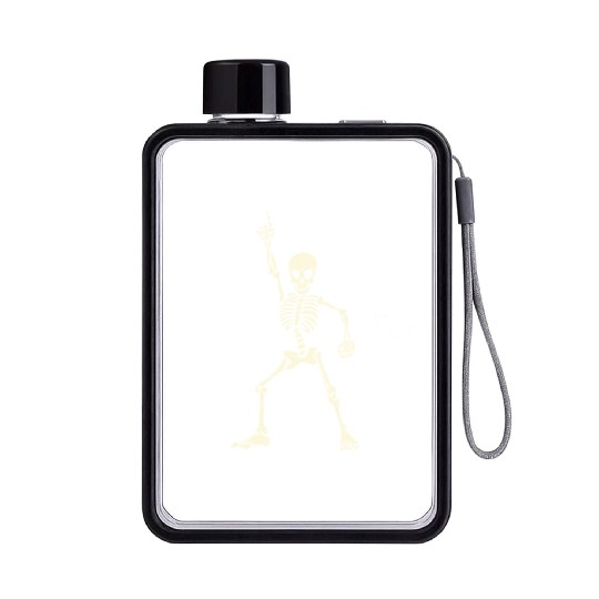 Dancing skeleton Flat Water Bottles