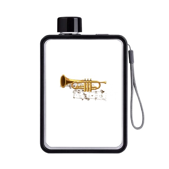 Funny Trumpet Player Gift Flat Water Bottles