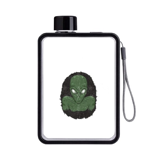 Ew People Scary Alien Shape Flat Water Bottles