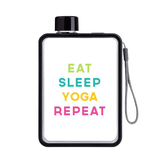 Eat Sleep Yoga Repeat Meditation Exercise Quote Flat Water Bottles