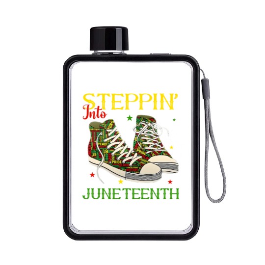 Step' Into Junenth Like My Ancestors Black Youth S Flat Water Bottles