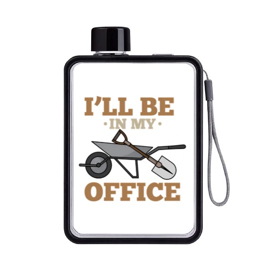 In My Office Garden Spring Gardening Gardeners Flat Water Bottles