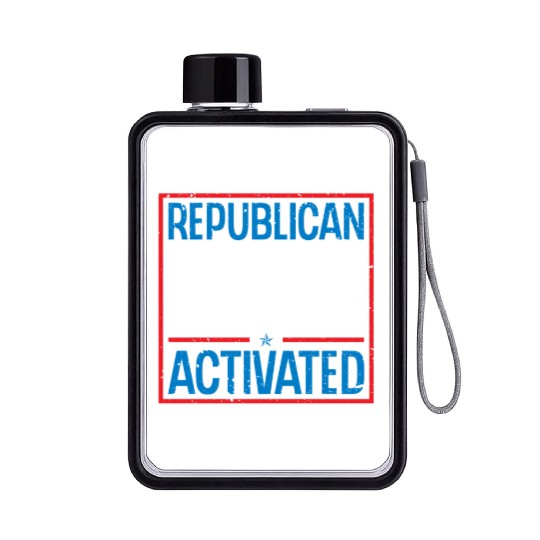 Republican Mode Activated American Voter Voting Flat Water Bottles