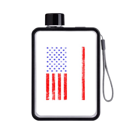 American Flag Piston Muscle Car Patriotic Vintage Flat Water Bottles