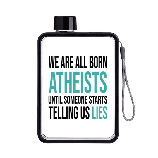 atheism science Flat Water Bottles