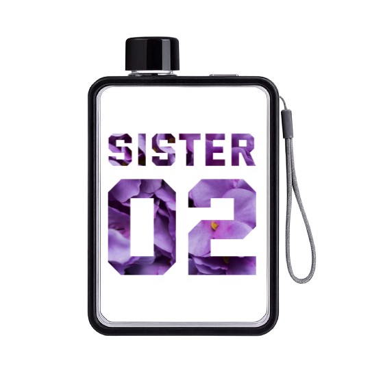 COUPLE FLOWER SISTER 02 Flat Water Bottles