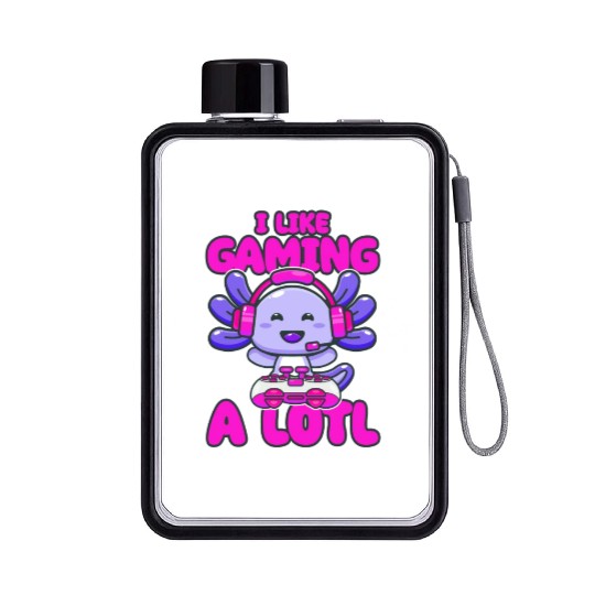 Gaming, Axolotl, Gaming, Video Game, Unicorn Gamer Flat Water Bottles