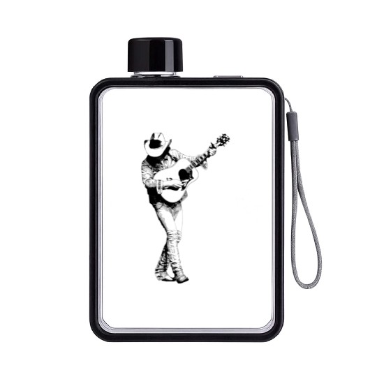 Dwight Yoakam Playing Guitar Flat Water Bottles