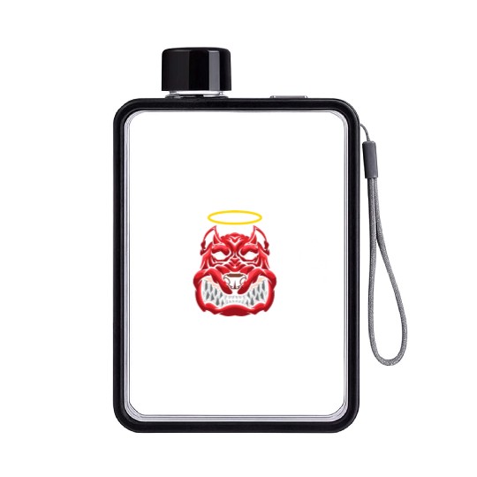 Angry Devil Dog Flat Water Bottles
