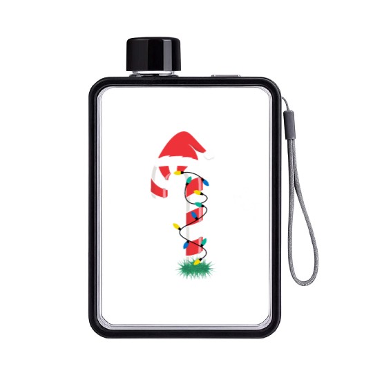 Christmas Candy Cane Santa Xmas Kids Toddler Youth Flat Water Bottles
