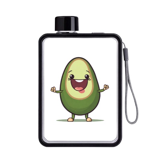 Happy Avocado Flat Water Bottles