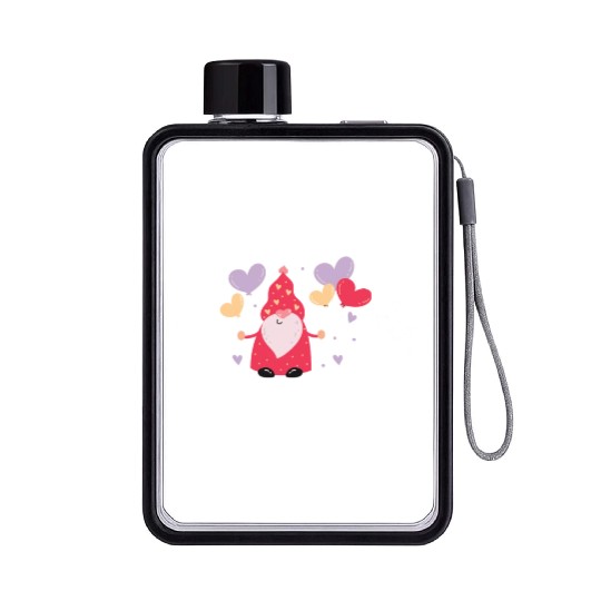 Gnome Valentines Day Gardening Garden Gnome Lover Flat Water Bottles