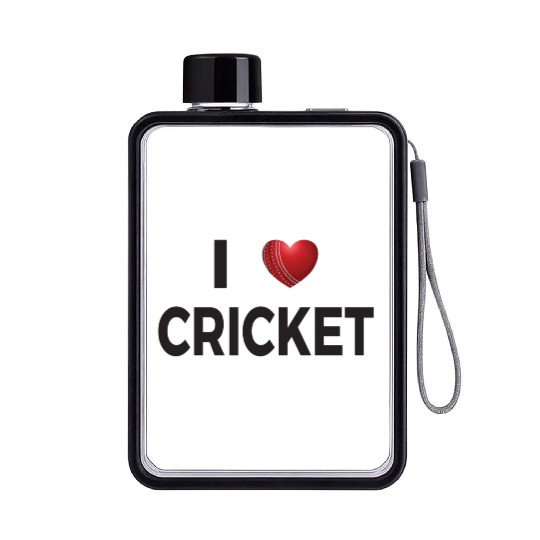 I Love Cricket Flat Water Bottles