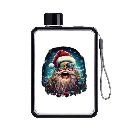 Joyful Santa's LOL Celebration Flat Water Bottles