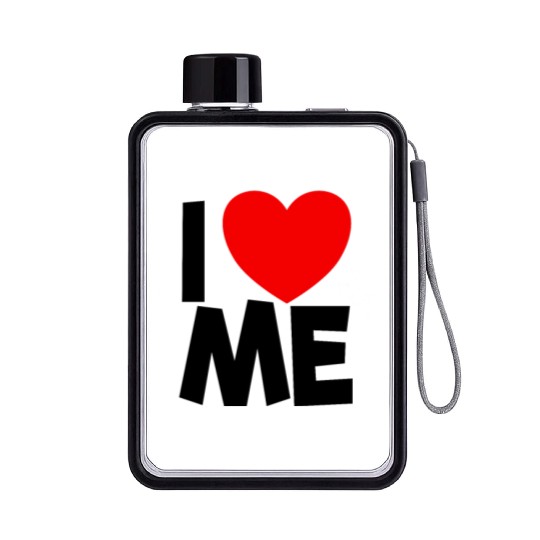I Love Me Red Heart Self Love Affirmation Flat Water Bottles