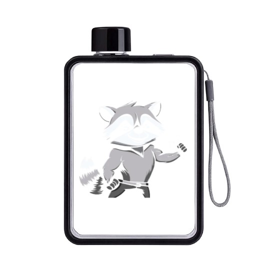 Workout Gym Racoon Flat Water Bottles