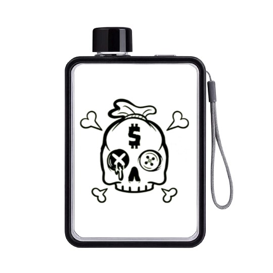 Safety Money Bag Skull Flat Water Bottles