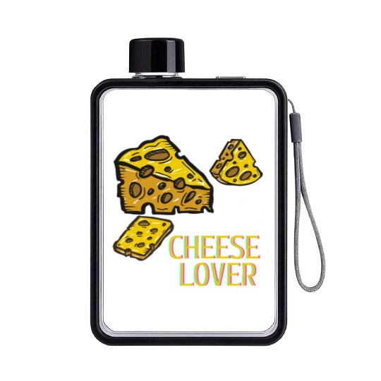 Cheese lover good day holiday street food logo Flat Water Bottles