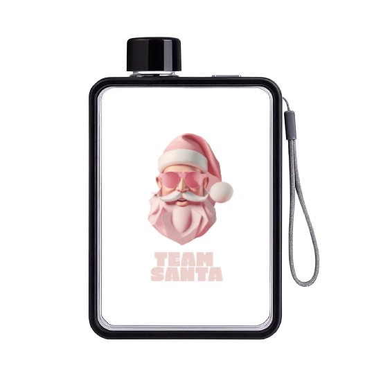 Team Santa Flat Water Bottles