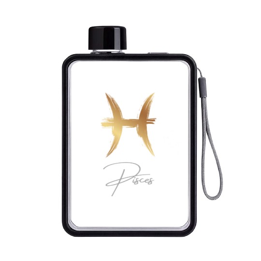 Pisces zodiac sign Flat Water Bottles