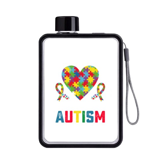 I Love Someone With Autism Awareness Flat Water Bottles