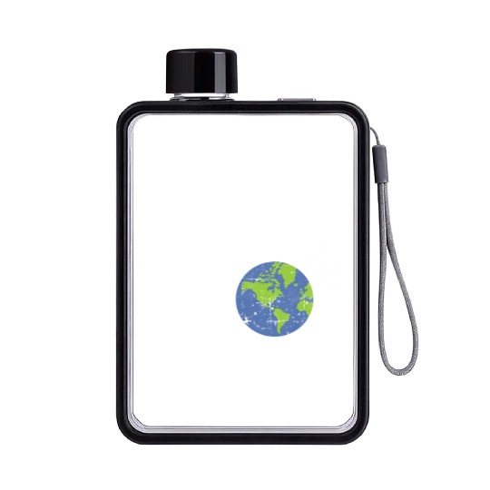 Save the earth In this economy Climate change Flat Water Bottles
