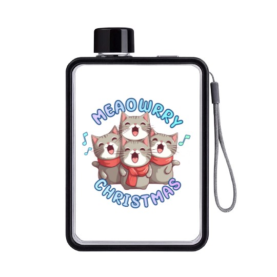 Christmas Kittens sing lovely Christmas song Flat Water Bottles