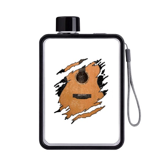 Guitar Player Gift Vintage Guitarist Flat Water Bottles