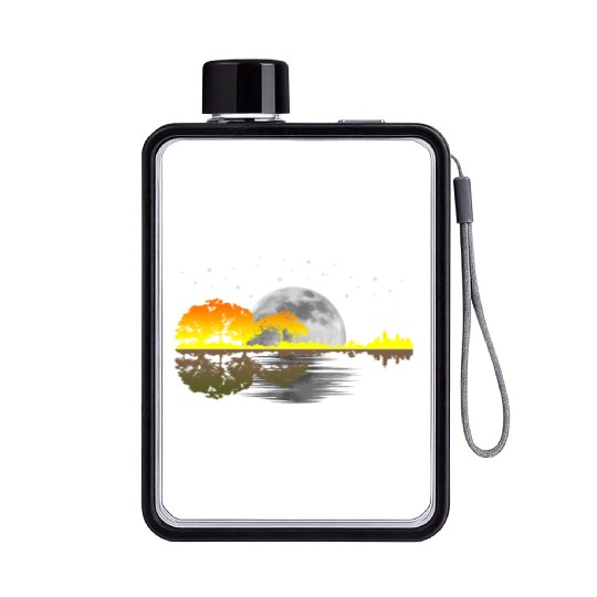 Guitar Player Gift Vintage Guitarist Flat Water Bottles