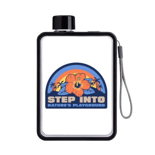 Step into Nature's playground Flat Water Bottles